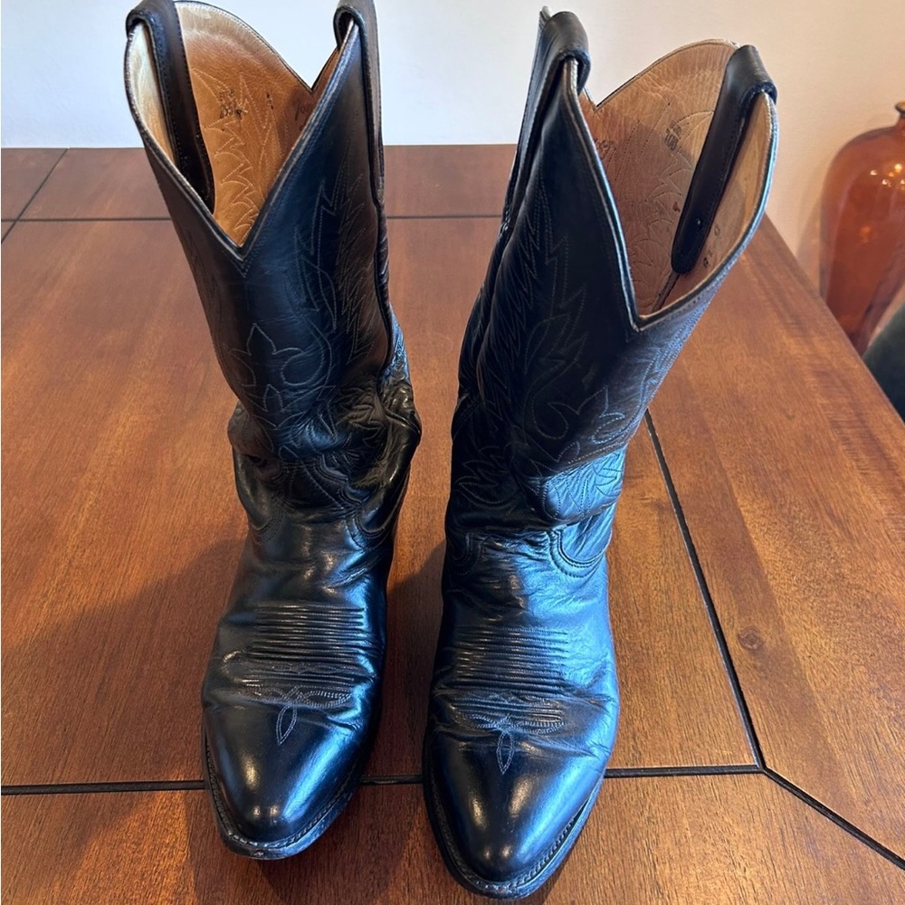 Men’s Tony Lama Black Cowboy Boots - Size 10D